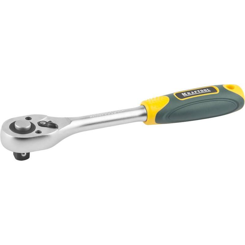 Трещотка для торцовых головок KRAFTOOL "EXPERT", Сr-V сталь, 72 зубца, 1/4",27791-1/4_z02