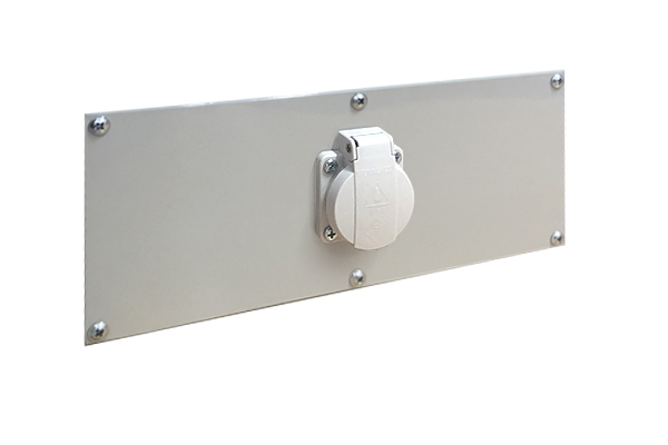 Панель для коммуникационного короба с розеткой 380В серая FERRUM 41.9116-7001