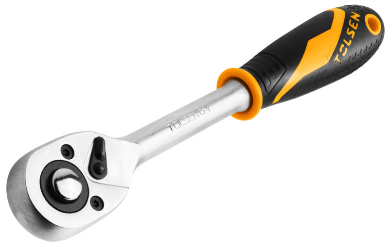 TOLSEN Трещотка "GRIPro", 1/4", 155 мм, 72 зубца, флажковая с кнопкой