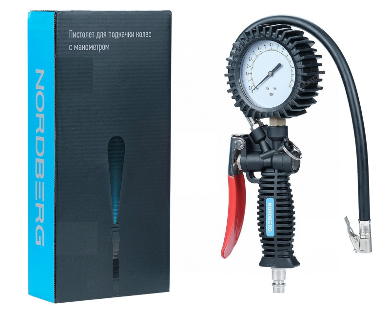 Пистолет для подкачки колес с манометром 80 мм NORDBERG Ti61