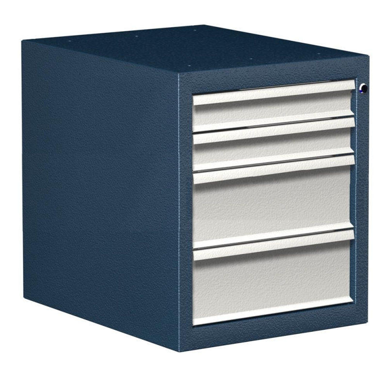 Тумба "Титан" с 4 ящиками, р-р: 650х500х595h темно-серый/белый хром 08.404-7016/7700