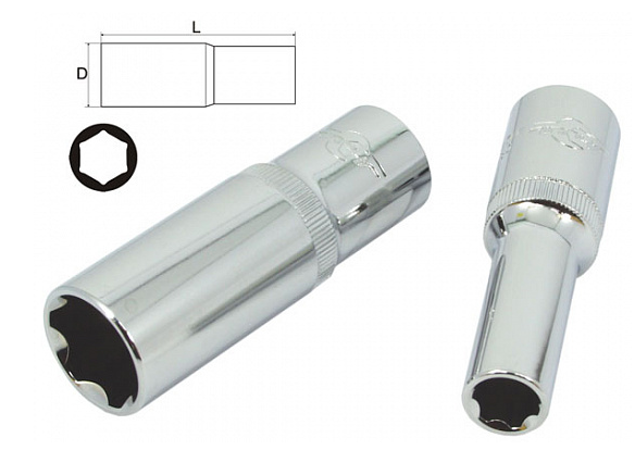 Головка глубокая 10мм 1/2" 6-гранная матовая AIST  412110C-X