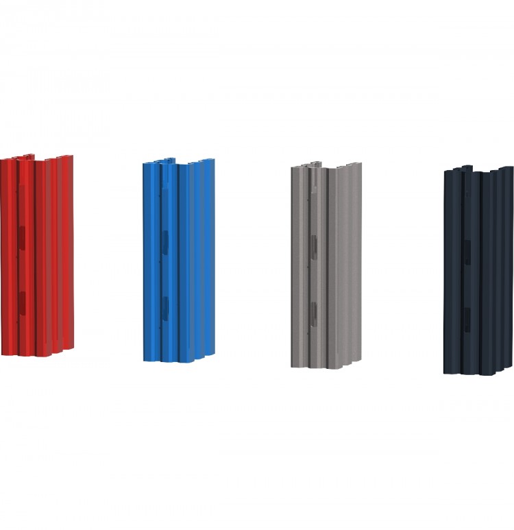 Упаковка стоек для стеллажа высотой 2400мм (в упаковке 4шт). Серый металлик  05.024-9007