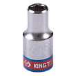 KING TONY Головка торцевая стандартная шестигранная 1/4", 3/16", дюймовая 233506S