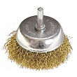 Щетка для дрели, 75 мм, "чашка" со шпилькой, латунированная витая проволока MATRIX 74478 